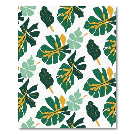 Emerald Green Jungle Plant Splash Rug