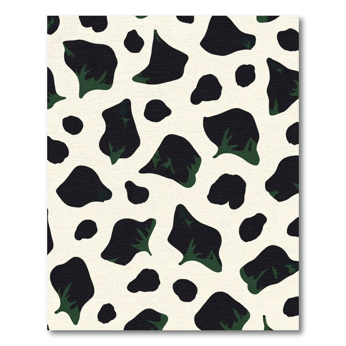 Black Green Cow Print Rug