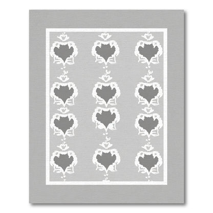 Grey White Repeating Floral Medallion Rug