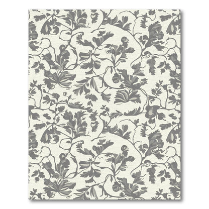 Gray Cream Botanical Vine Foliage Rug