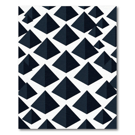 Deep Blue Geometric Pyramid Rug