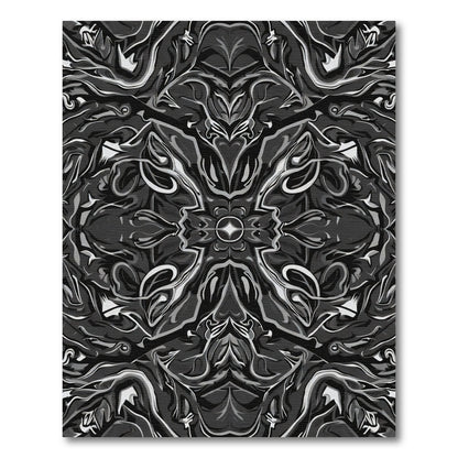 Monochromatic Swirl Floral Mandala Rug