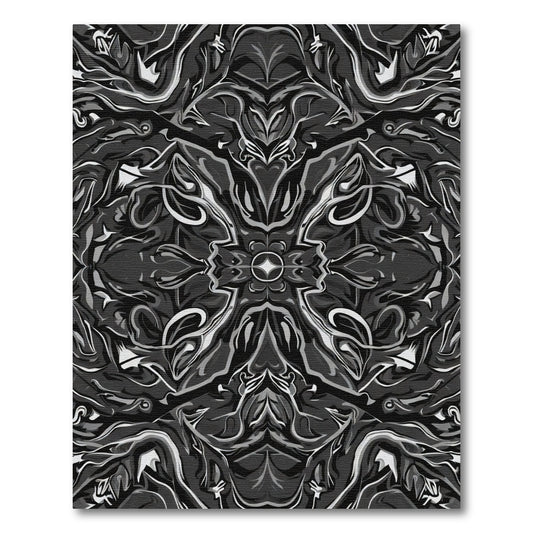 Monochromatic Swirl Floral Mandala Rug