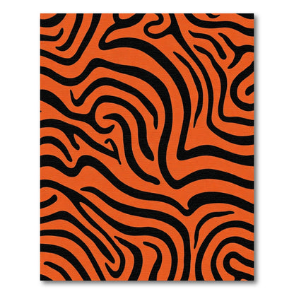 Bold Orange Black Animal Stripes Rug