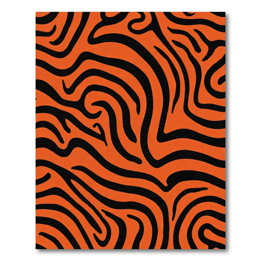 Bold Orange Black Animal Stripes Rug