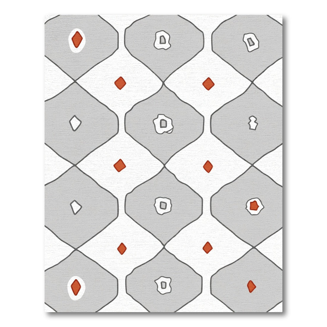 Terracotta Red Diamond Geo Pattern Rug