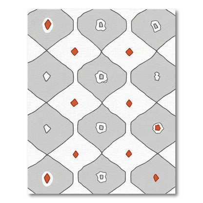Terracotta Red Diamond Geo Pattern Rug