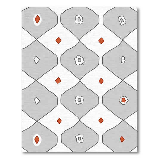 Terracotta Red Diamond Geo Pattern Rug