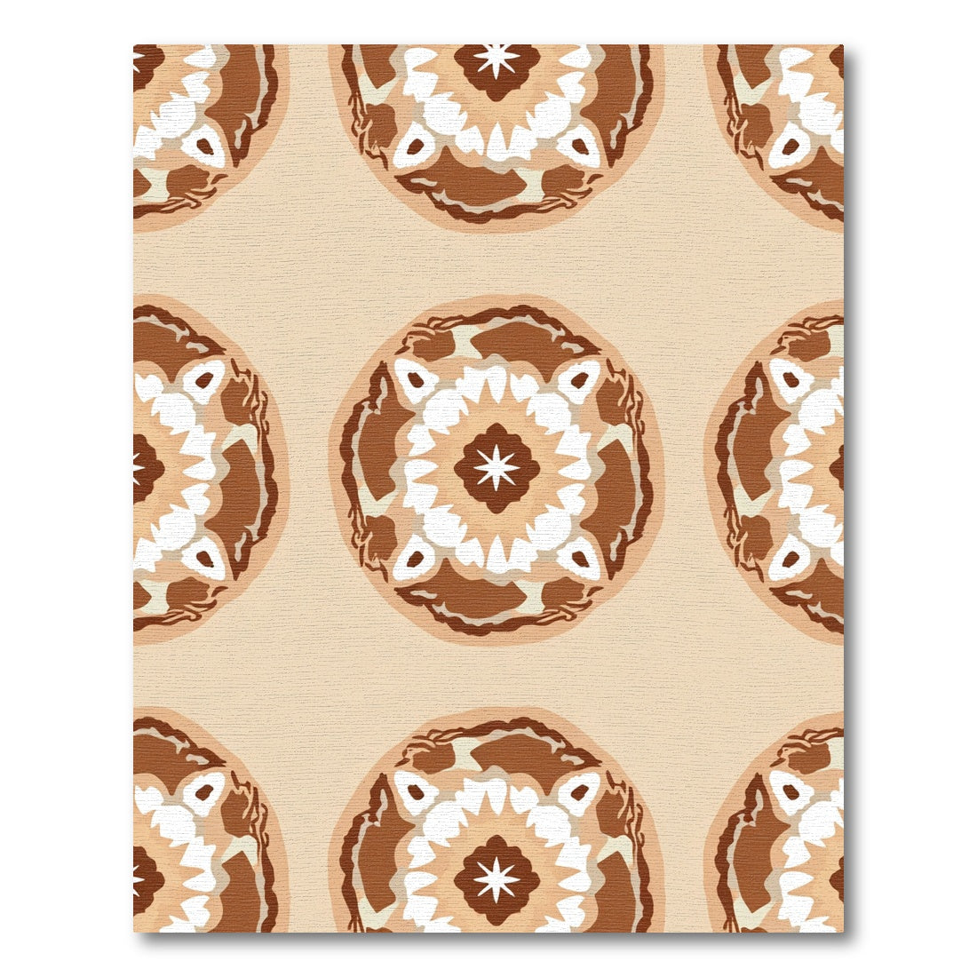 Brown and Cream Medallion Mandala Rug