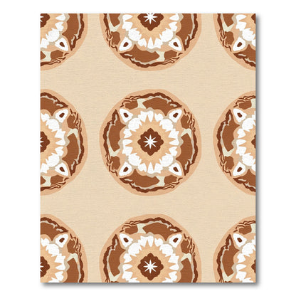 Brown and Cream Medallion Mandala Rug