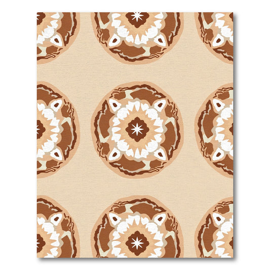 Brown and Cream Medallion Mandala Rug