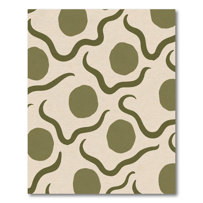 Olive Organic Wavy Dot Rug