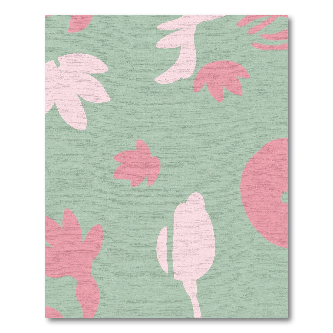 Pale Pink Blobs On Sage Background Rug