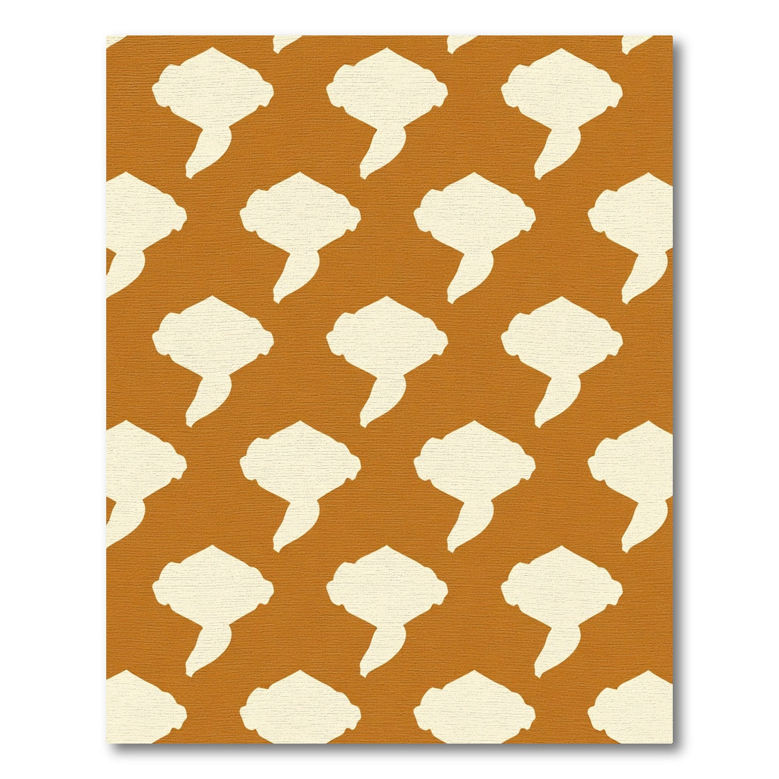 Golden Brown Abstract Tassel Rug