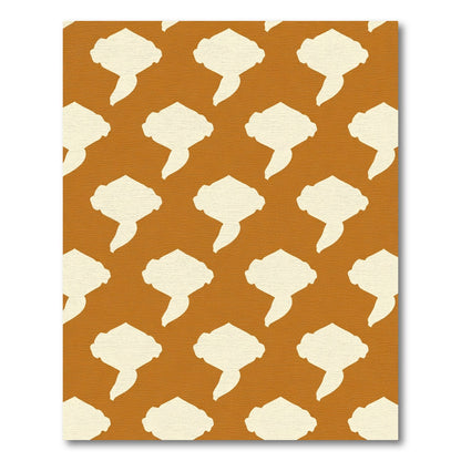 Golden Brown Abstract Tassel Rug