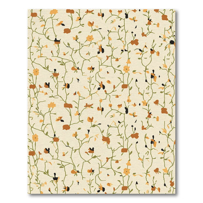 Delicate Tonal Floral Vine Cluster Rug