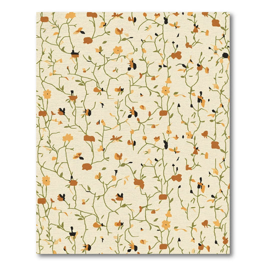 Delicate Tonal Floral Vine Cluster Rug