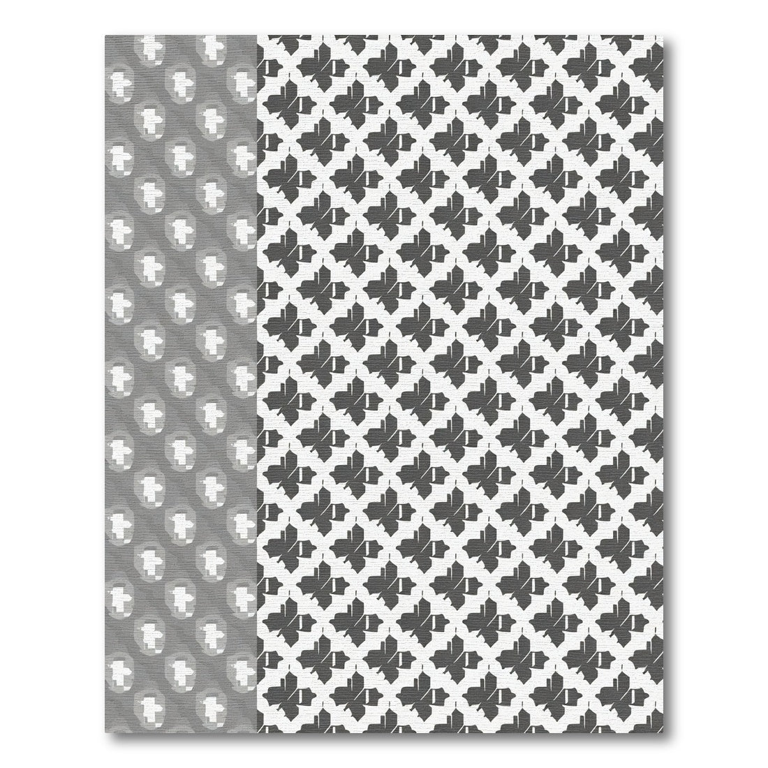 Tonal Gray Abstract Butterfly Grid Rug