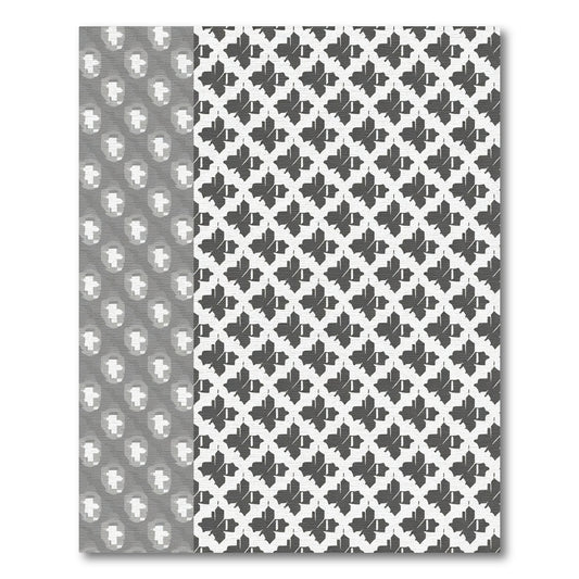 Tonal Gray Abstract Butterfly Grid Rug