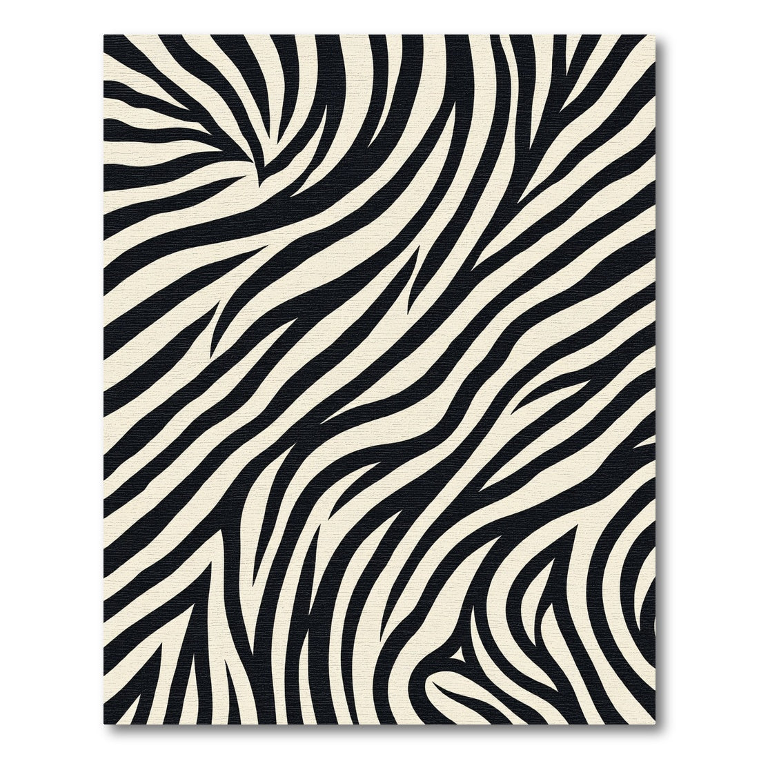 Bold Black White Animal Stripe Rug