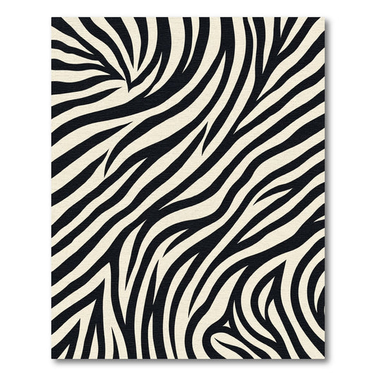 Bold Black White Animal Stripe Rug