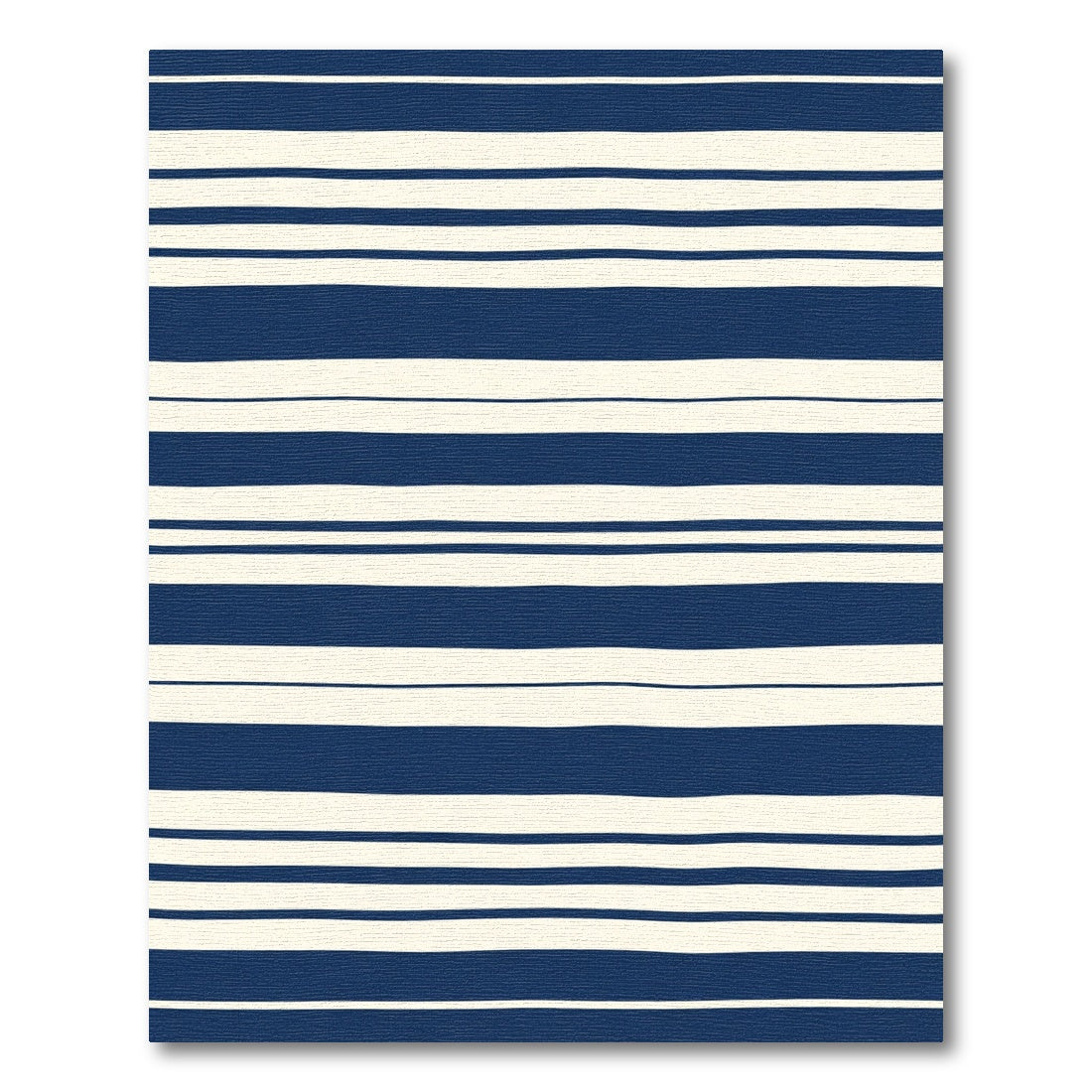 Navy Cream Hand Drawn Stripe Rug