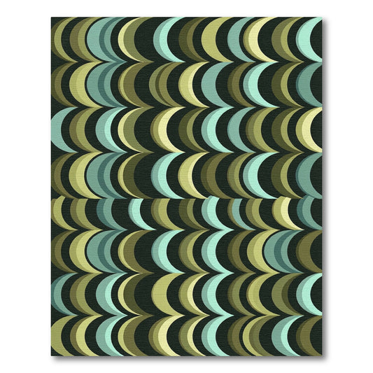 Onyx Abstract Crescent Row Arrangement Rug