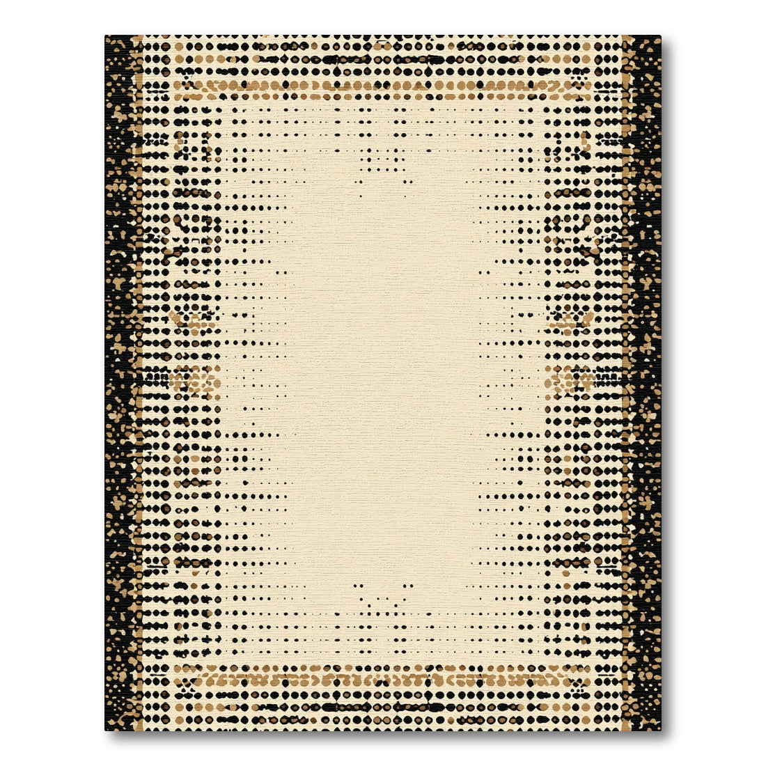 Sepia Tone Halftone Border Rug