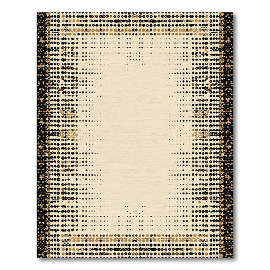 Sepia Tone Halftone Border Rug