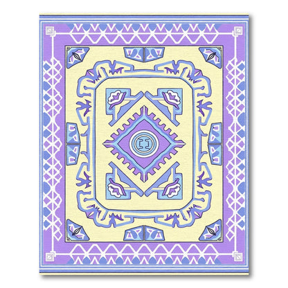 Lavender Lilac Floral Geometric Arrangement Rug