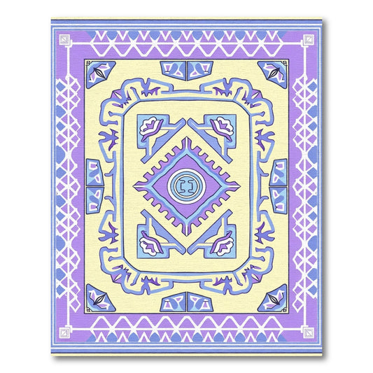 Lavender Lilac Floral Geometric Arrangement Rug