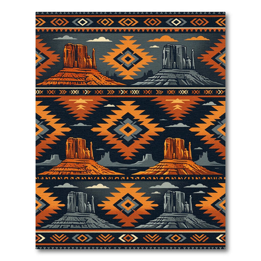 Southwestern Desert Butte Geometric Area Rug