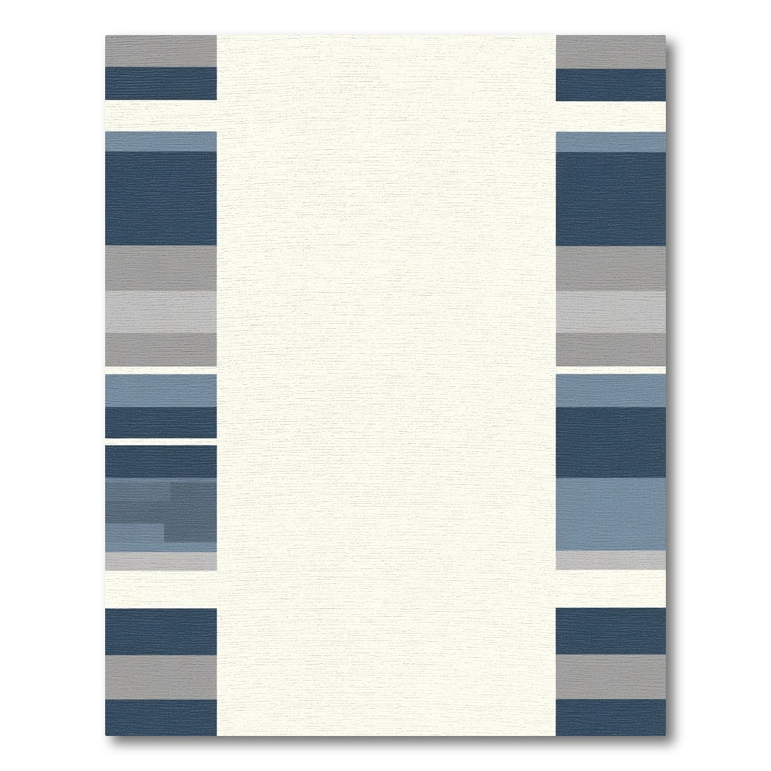 Modern Navy Gray Horizontal Stripe Rug