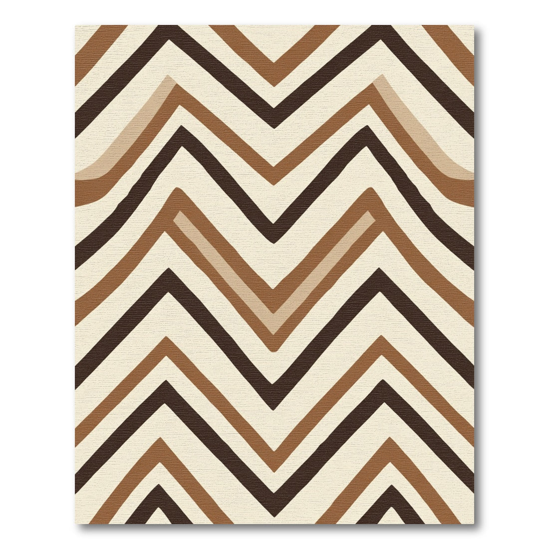 Earthy Brown Zigzag Chevron Stripes Rug