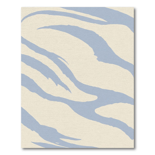 Soft Blue Organic Brushstroke Rug