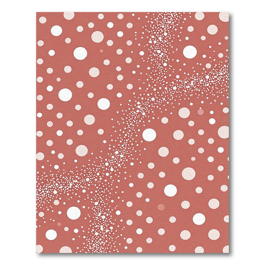 Coral White Polka Dot Cascade Rug