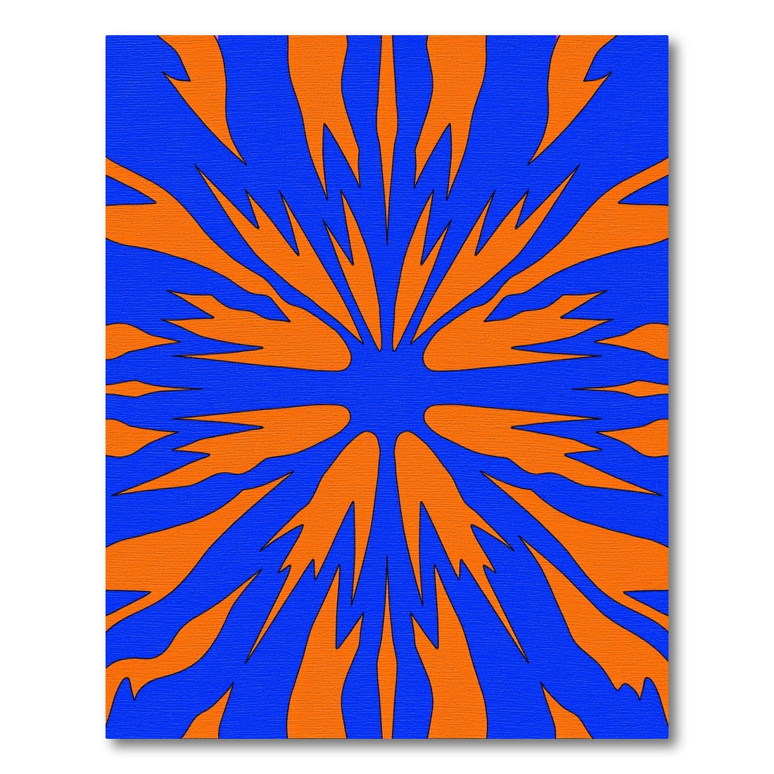 Vibrant Orange Blue Sunburst Rug