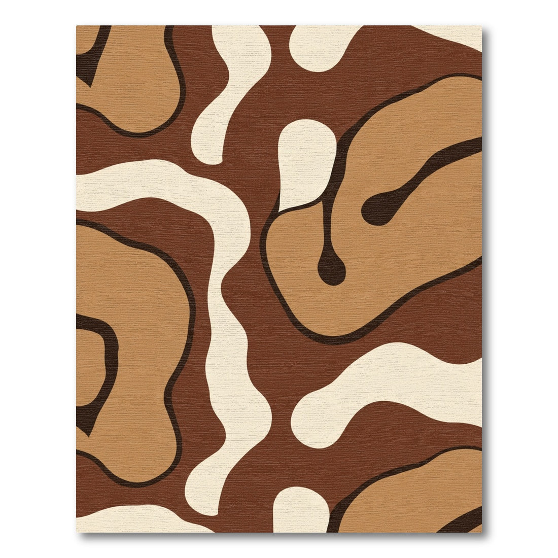 Abstract Earthy Smooth Organic Shapes Rug