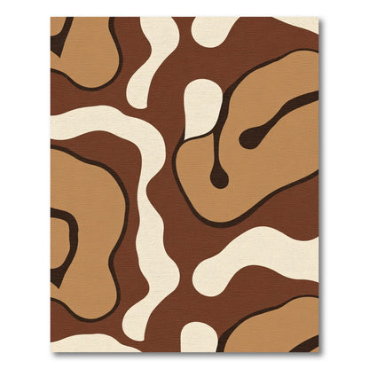 Abstract Earthy Smooth Organic Shapes Rug