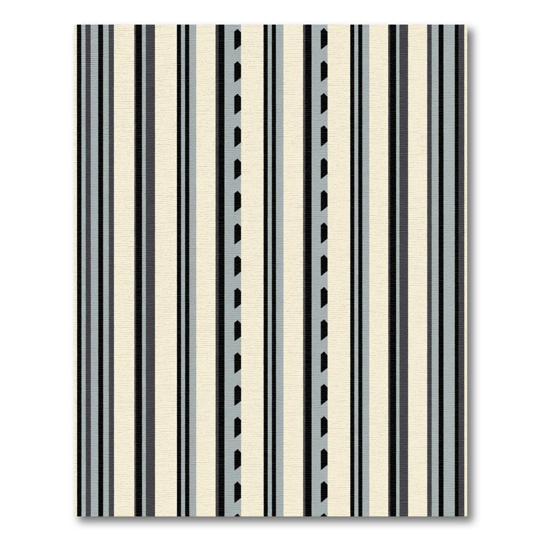 Modern Slate Gray Striped Composition Rug