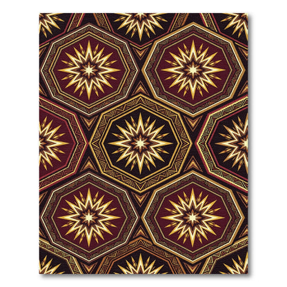 Crimson Gold Starburst Octagon Rug