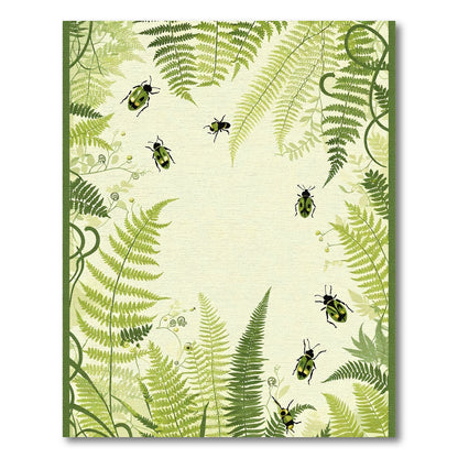 Green Beetle Fern Forest Whimsy Rug