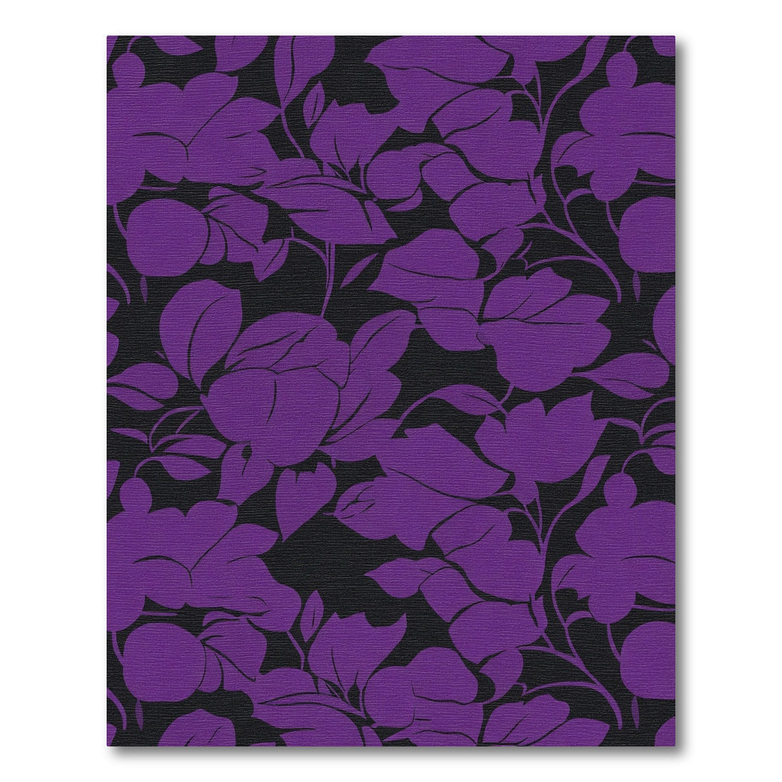 Vibrant Purple Floral Silhouette Rug