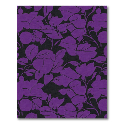 Vibrant Purple Floral Silhouette Rug