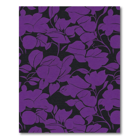 Vibrant Purple Floral Silhouette Rug