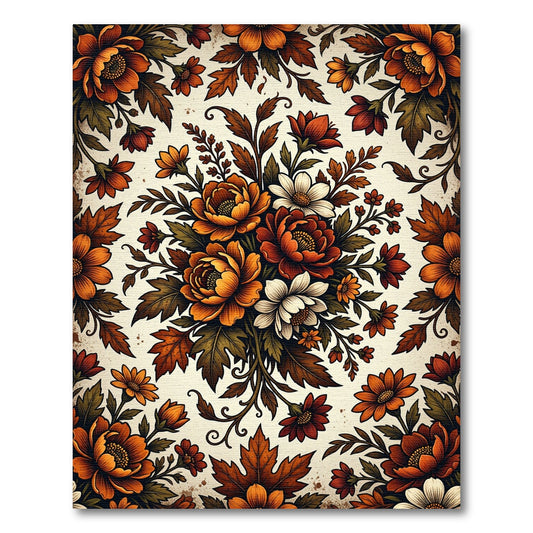 Autumnal Floral Bouquet Harvest Vine Rug