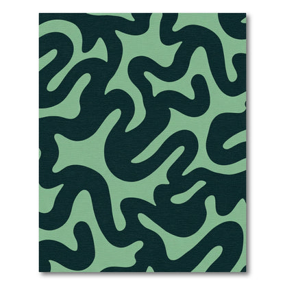 Teal Abstract Organic Flow Rug