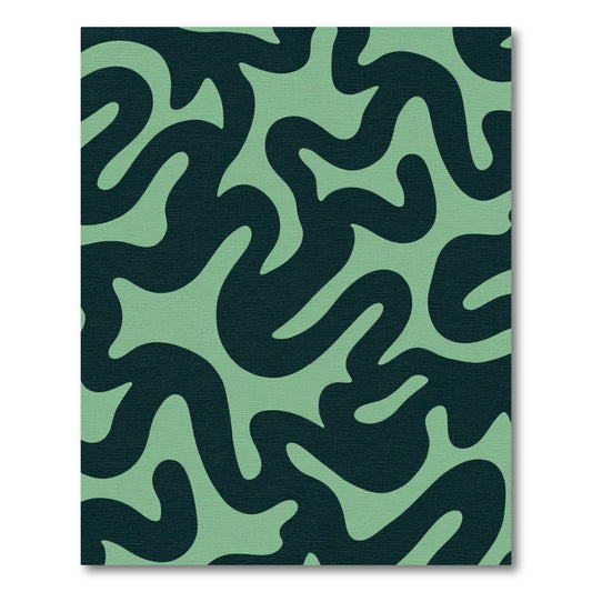 Teal Abstract Organic Flow Rug