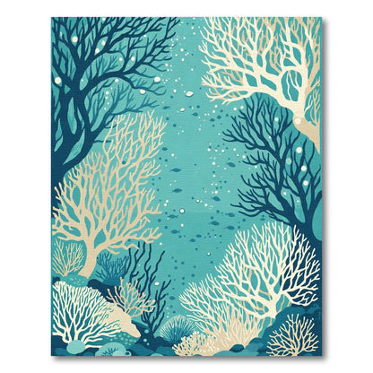 Oceanic Coral Reef Woodland Scenery Rug