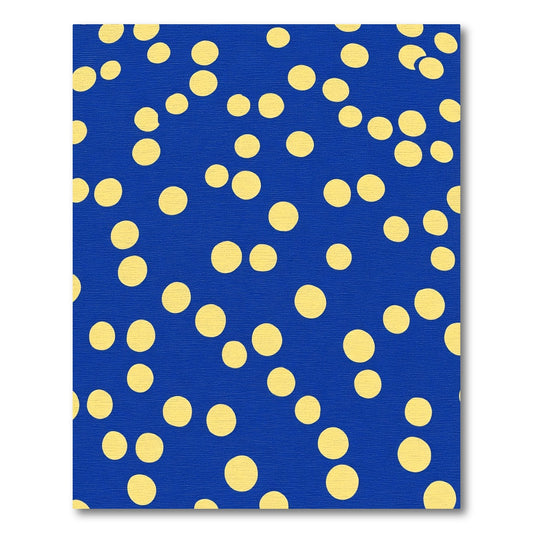 Yellow Circles On Blue Background Rug